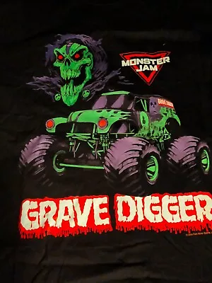 Buy Monster Jam Mens Grave Digger Black T-shirt Size Large • 9.99£