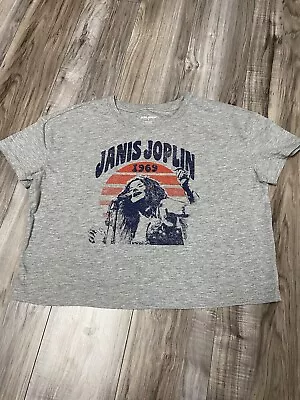 Buy Old Navy Janis Joplin Graphics Gray Crop Short Sleeved Tee Size Medium • 9.45£