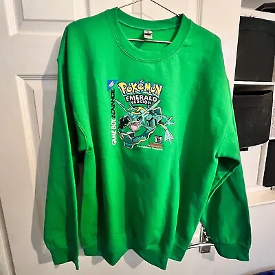 Buy Pokemon Emerald Game Box Design Rayquaza Vintage Embroidered Sweatshirt Large • 0.99£