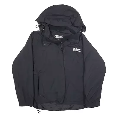 Buy SHERPA OUTDOOR Mens Rain Jacket Black Nylon Hooded L • 22.99£
