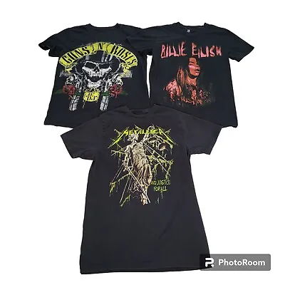 Buy Lot Of 3 Band Concert T-Shirts Womens Size Small Metallica Guns N Roses Billie E • 29.11£