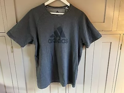Buy Adidas Performance Essentials Men's Sports/fitness T Shirt In Grey - Large Size • 5.50£