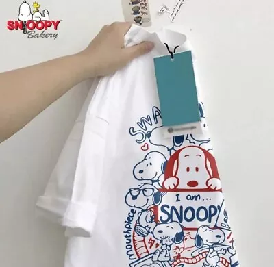 Buy Snoopy Summer Short Sleeve The New Cartoon T-Shirt Loose White Shirt Snoopy • 16.99£