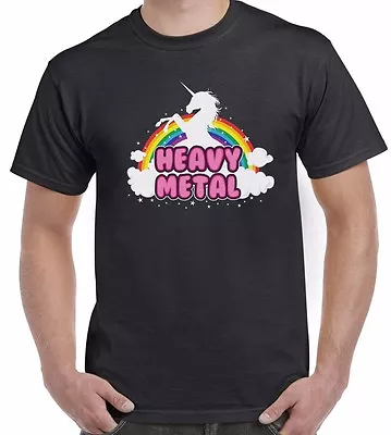 Buy Unicorn Heavy Metal T Shirt Funny Parody Top Tee Mens (5 Colours) • 7.99£