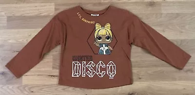 Buy TU Long Sleeve T-Shirt Girls 6 Years Brown LOL Surprise Winter Disco Crew Neck • 2£