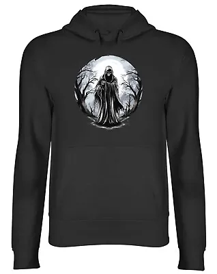 Buy Grim Reaper Death Hoodie Mens Womens Skeleton Skull Goth Top Gift • 17.99£
