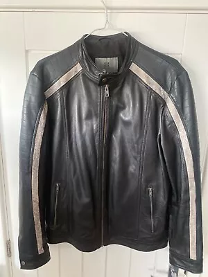 Buy Mens Black Leather Jacket Xl Used • 80£