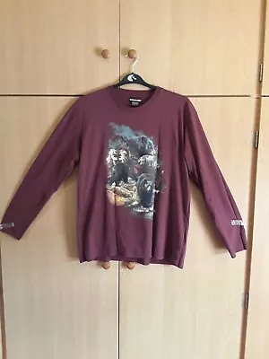 Buy Atlas For Men BNWOT Size M Burgandy Long Sleeve T Shirt - Bear Print • 8£