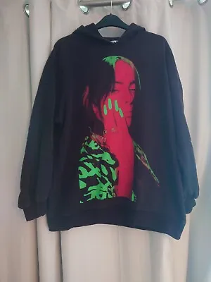 Buy Billie Eilish Hoodie Contrast Neon Green Red Divided By H&M UK Size Small  • 25£