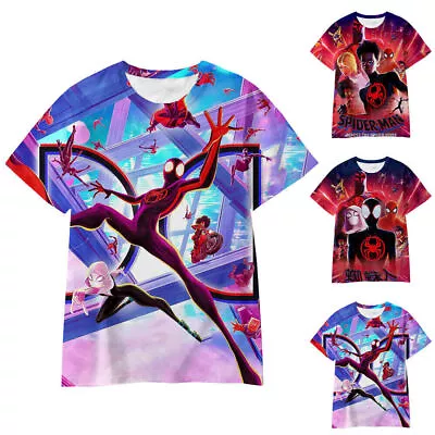Buy Spider-Man Across The Spider-Verse Kids Boys Girls T-Shirt Top For Unisex Summer • 5.38£