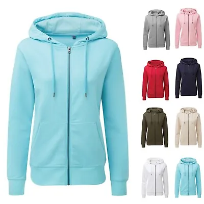 Buy Womens Ladies Zip Up Hoodie Sweatshirt Organic Cotton Blend Hooded Sweat Jacket • 24.99£