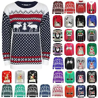 Buy Unisex Christmas Jumper Knitted Vintage Novelty Retro Womens Mens Xmas Sweater • 13.18£