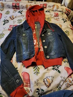 Buy Ladies New Look Red And Denim Jacket Size 10 • 12£