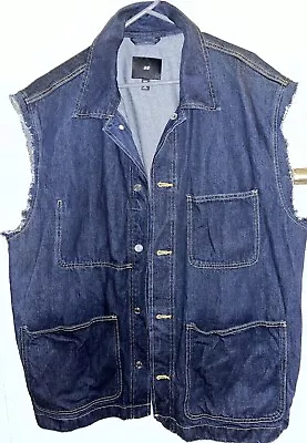 Buy Vest Denim Jacket XL H&M GC Men Relaxed Fit Chore Utility Recycled • 7.99£