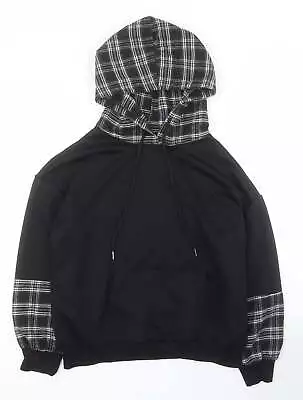 Buy SheIn Mens Black Plaid Polyester Pullover Hoodie Size S • 7.50£