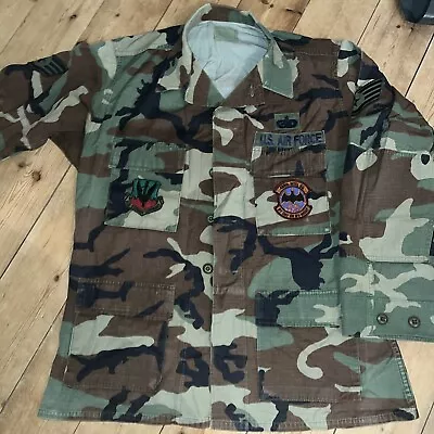 Buy Army Camo Light Jacket Shirt U.S Air Force Shacket Camouflage Woodland   • 16£