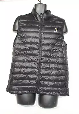 Buy Guinness Down Fill Gilet Medium Black Puffer Bodywarmer Waistcoat Jacket Mens • 59.99£