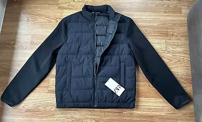 Buy Zara Light Men’s Navy High-Collar Padded Puffer Down Jacket S Ch 35-38” • 29.99£