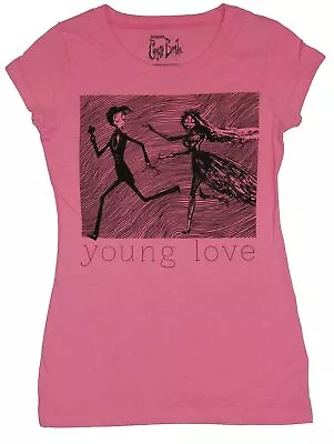 Buy The Corpse Bride Girls Juniors T-Shirt- Young Love Chase Woodcut Pic • 10.27£