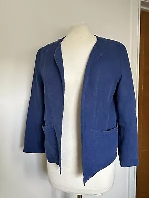Buy Seasalt Country House Yacht Blue Linen Open Fronted Jacket Size Uk 8 • 24.99£
