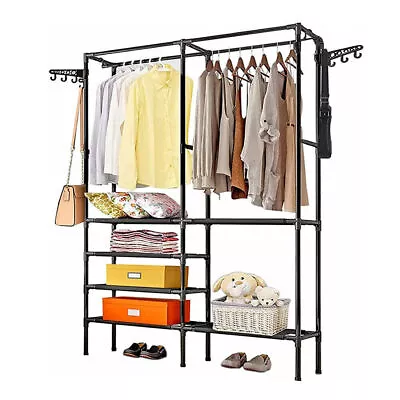 Buy Heavy Duty Metal Clothes Rail Hanging Rack Garment Display Stand Storage Shelf • 10.99£