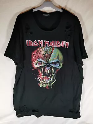 Buy Iron Maiden T Shirt Primark Mens XXL Distressed Holey 50  Chest 31  Length • 8.57£