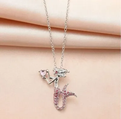 Buy Mermaid Necklace With Zircondia Crystals Pendant Chain UK Seller Xmas • 4.99£