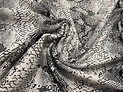 Buy Snakeskin Print Waterfall Textured Scuba Neoprene Jersey Fabric, Per Metre • 7.99£
