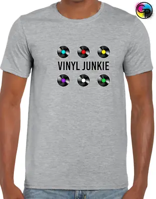 Buy Vinyl Junkie (col) Mens T Shirt Tee Music Musician Dj Hacienda Factory Records • 8.99£