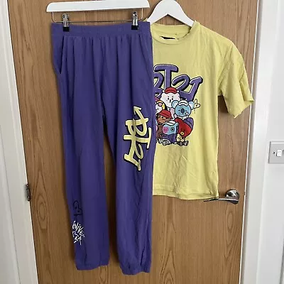 Buy K Pop BT21  BTS Pajama T-shirt Trousers With Pockets Girls PJ Top Age 13 Years • 6.99£