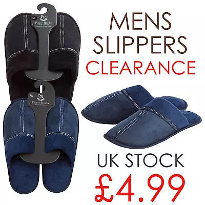 Buy Mens Slippers Slip On Slippers Mule Full Toe UK 6 7 8 9 10 11 Memory Foam Indoor • 4.99£