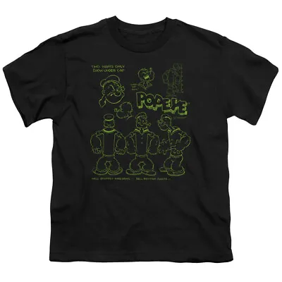 Buy Popeye We Can Rebuild Him Kids Youth T Shirt Licensed Cartoon Comic Movie Black • 14.05£