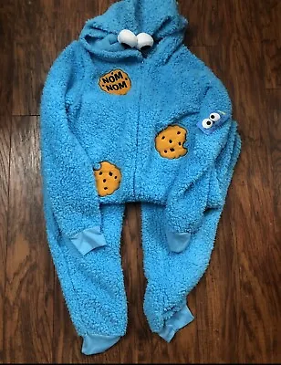 Buy Cookie Monster Sesame Street Plush Warm Sesame Workshop Pajamas Adult ￼Large • 30.88£