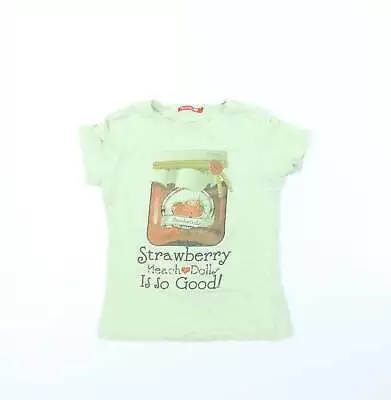 Buy Heach Dolls Girls Green Cotton Basic T-Shirt Size 6 Years Round Neck - Strawberr • 5.50£