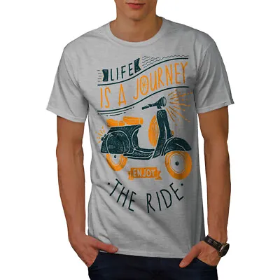 Buy Wellcoda Life Is Journey Mens T-shirt, Ride Graphic Design Printed Tee • 17.99£