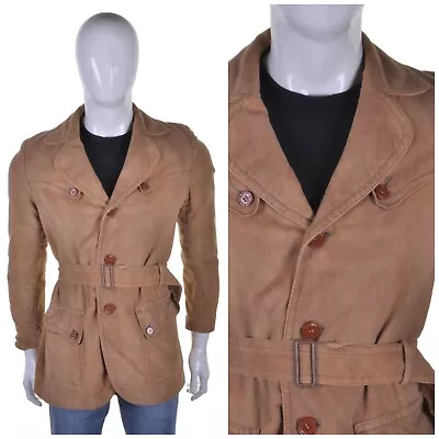 Buy Vintage HEPWORTHS 60s/70s Faux Suede Western Jacket S Belted Coat Mod Rockabilly • 29.99£