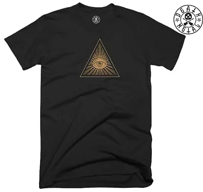 Buy All Seeing Eye T Shirt Music Clothing Rock Metal Pyramid Triangle Illuminati Top • 11.03£