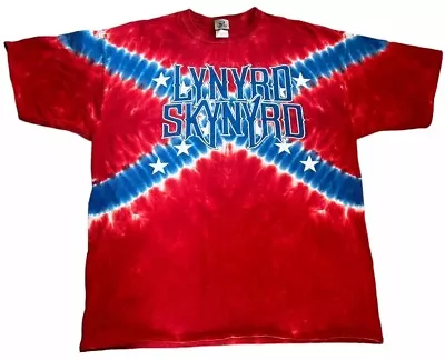 Buy Lynyrd Skynyrd Liquid Blue Support Southern Rock Tie Dye T Shirt 2XL • 59.99£