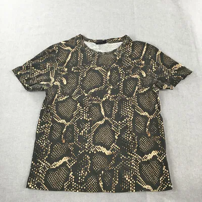 Buy H&M Mens T-Shirt Size M Brown Snakeskin Pattern Short Sleeve Tee • 12.62£