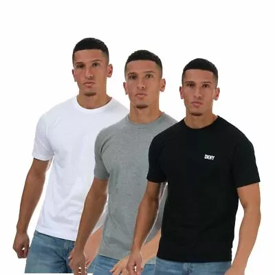 Buy Men's DKNY Giants 3 Pack Cotton Lounge T-Shirts In Black Grey White • 24.99£