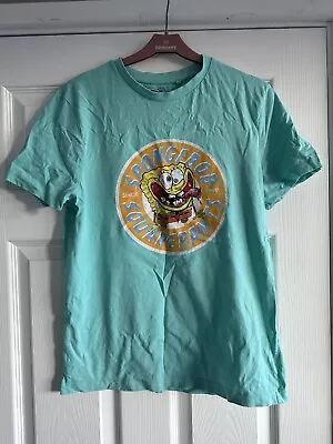 Buy Mens Turquoise Nickelodeon SpongeBob Squarepants Tshirt M • 6£