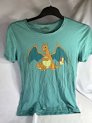 Buy Official Pokémon Charizard T-Shirt. Teal Colour. Large Print. Size Large. VGC • 12.99£
