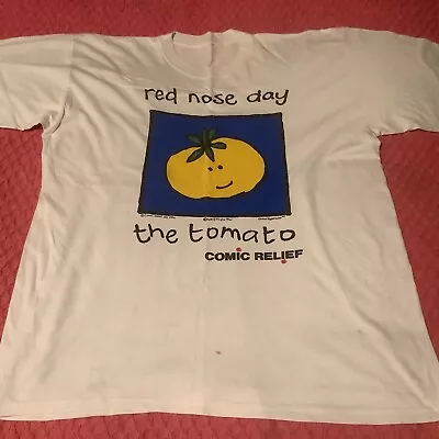 Buy Vintage Red Nose Day Tomato T Shirt 1992 Large • 15£