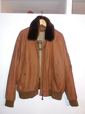 Buy Mens Fur Collar Leather Jacket • 40£