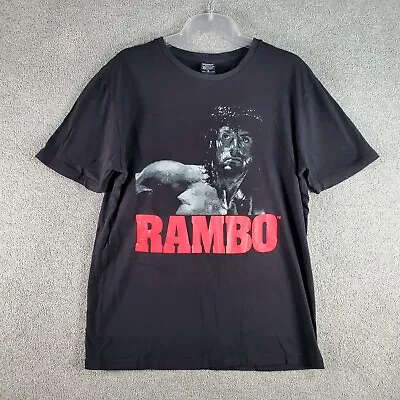 Buy RAMBO Shirt Mens Small Black Movie Cotton Basic Casual Short Sleeve Crew Neck • 11.77£