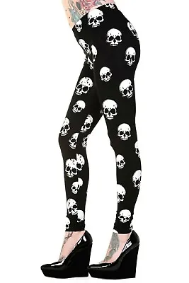Buy Black Skull Leggings  - Banned Apparel - Plus Size - Goth  - Alternative  • 18.99£