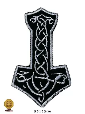 Buy Mjolnir Viking Thor Hammer Loki Odin Skins Iron On Embroidered Patch UK SELLER • 2.49£