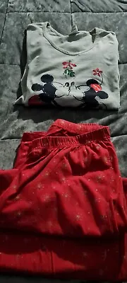 Buy Ladies Disney Pyjamas Red & Grey Size 12-14 F&F • 4.50£