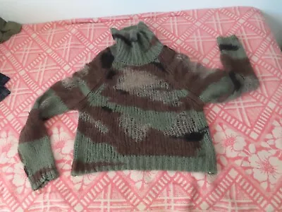 Buy Womens Diesel Open Knit Camouflage Sweater Mohair/nylon/wool L • 192.14£
