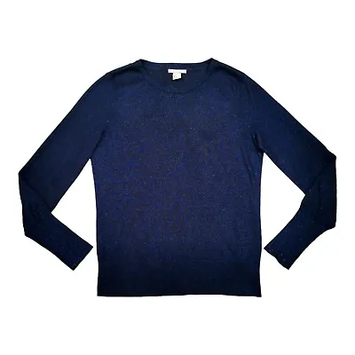 Buy Blue Glitter Jumper Top Size M 12 14 Navy Sparkle Stretch Wool Blend Knit H&M • 14.01£